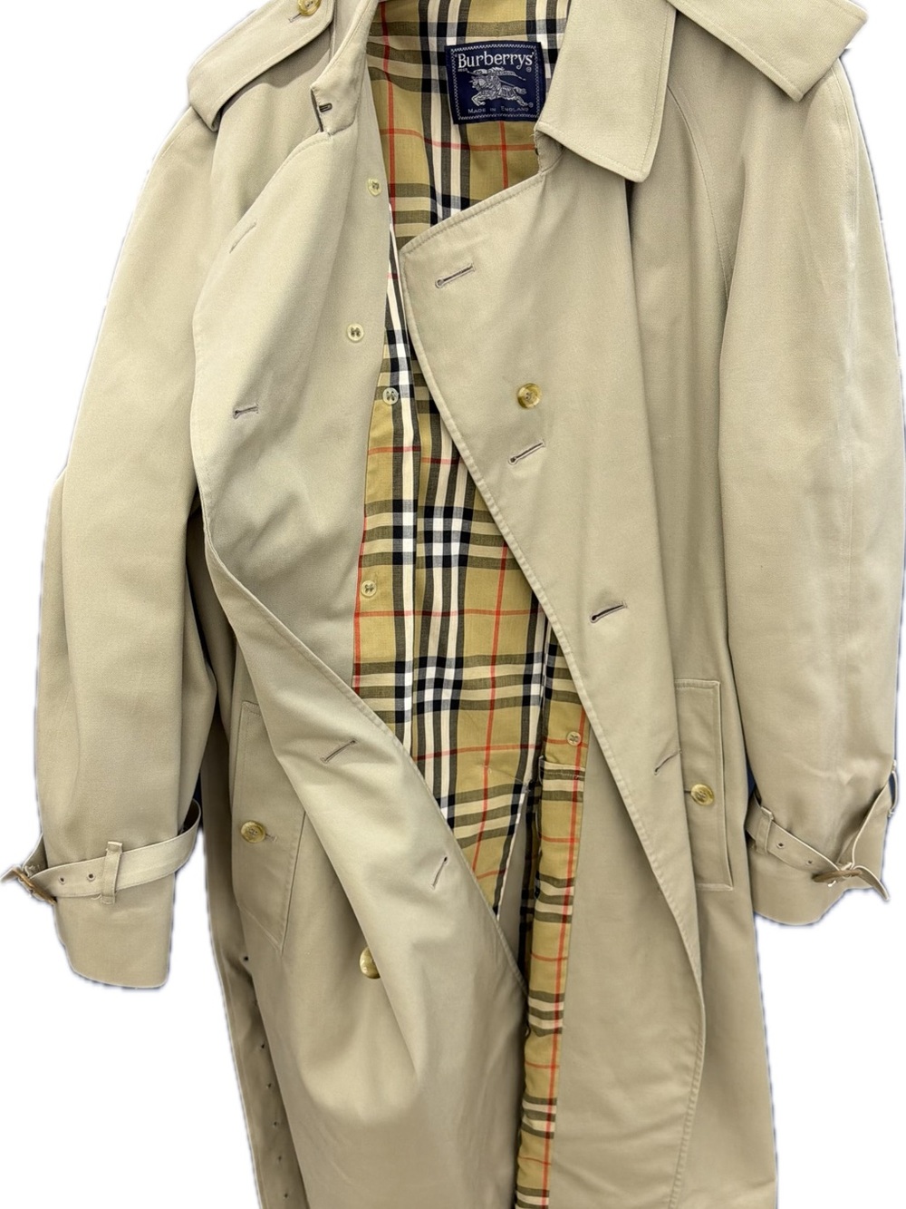 Burberry Beige Trench Coat with Signature Check Lining
